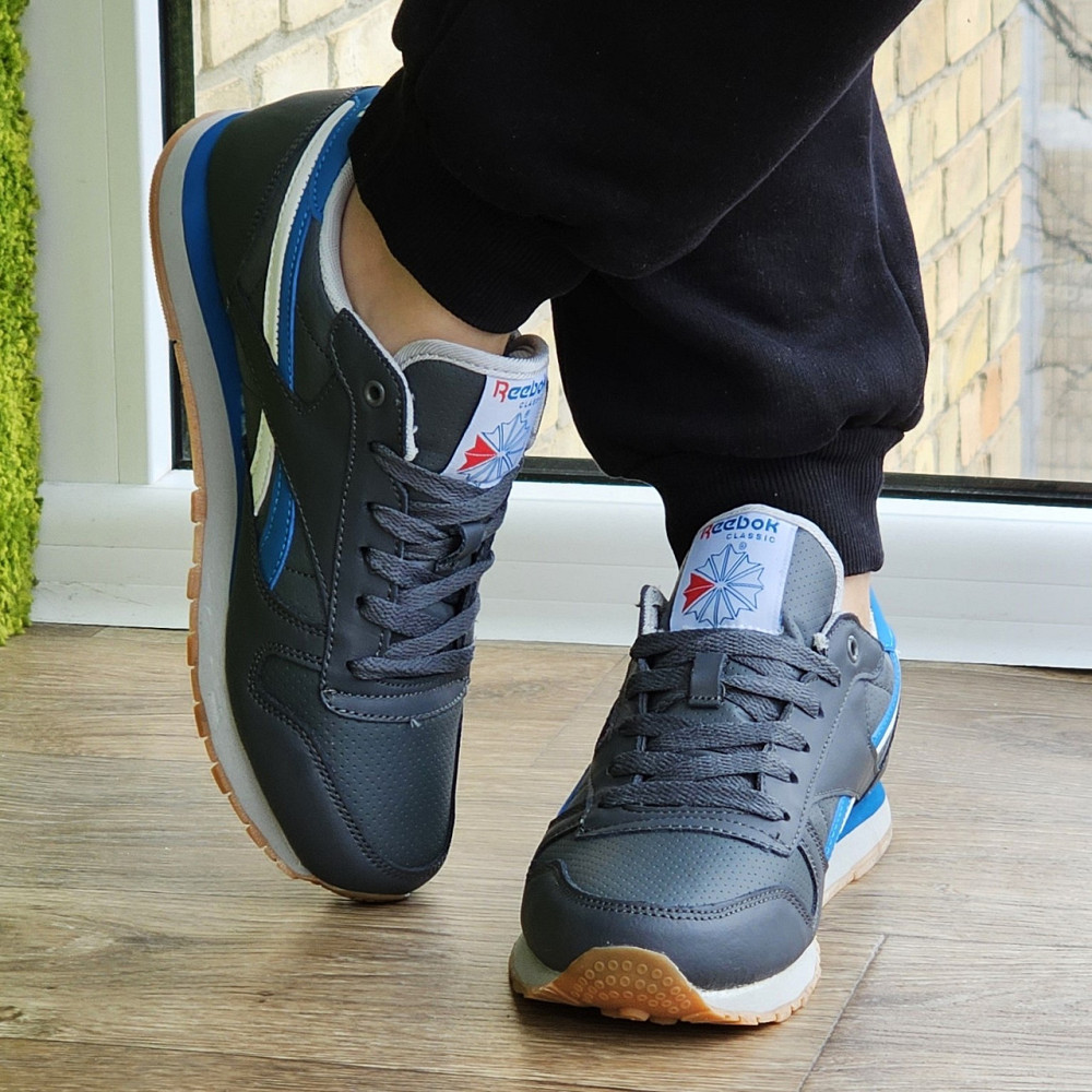 Чоловічі Кросівки Reebok Classic Сірі Шкіряні Рибок (розміри: 45) Відео Огляд Дніпро - фото 8