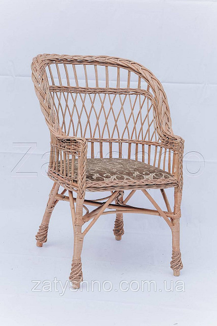 Крісло плетене з м'яким сидінням Київ - фото 2