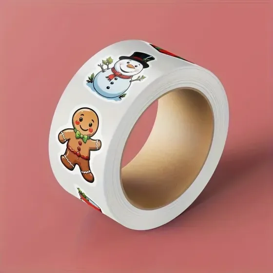 Набор рождественских наклеек 500 шт – праздничные стикеры 8 вариантов дизайна Киев