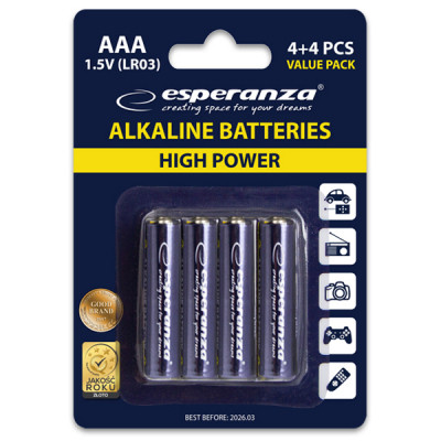 Батарейка Esperanza AAA LR03 Alkaline * 8 (EZB104) Вінниця - фото 3