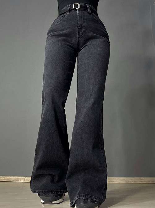 Джинсы женские Cracpot 1563 клеш mom flare с ремнем черные, черный, 29, 29, 81 см, 110 см Киев - изображение 11