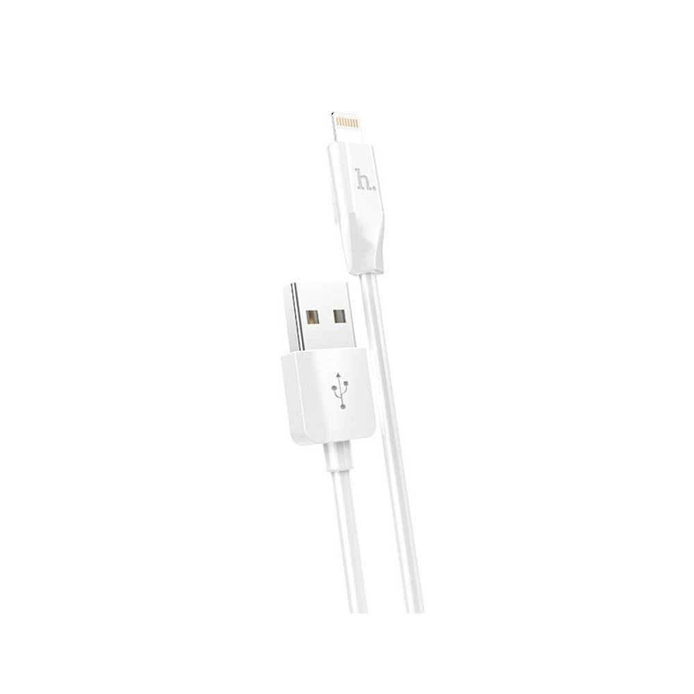 Кабель HOCO X1 USB - Lightning 2.4A, 1m, PVC, PVC конектори, колір білий 6957531032007 Одеса - фото 1