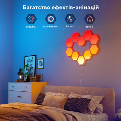 Світильник Govee H6061 Glide Hexa Light Panels 10шт RGB Білий (B6061301) Вінниця - фото 2
