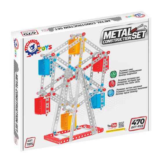 Металевий конструктор Колесо огляду ТехноК 7891TXK, 470 деталей Вінниця