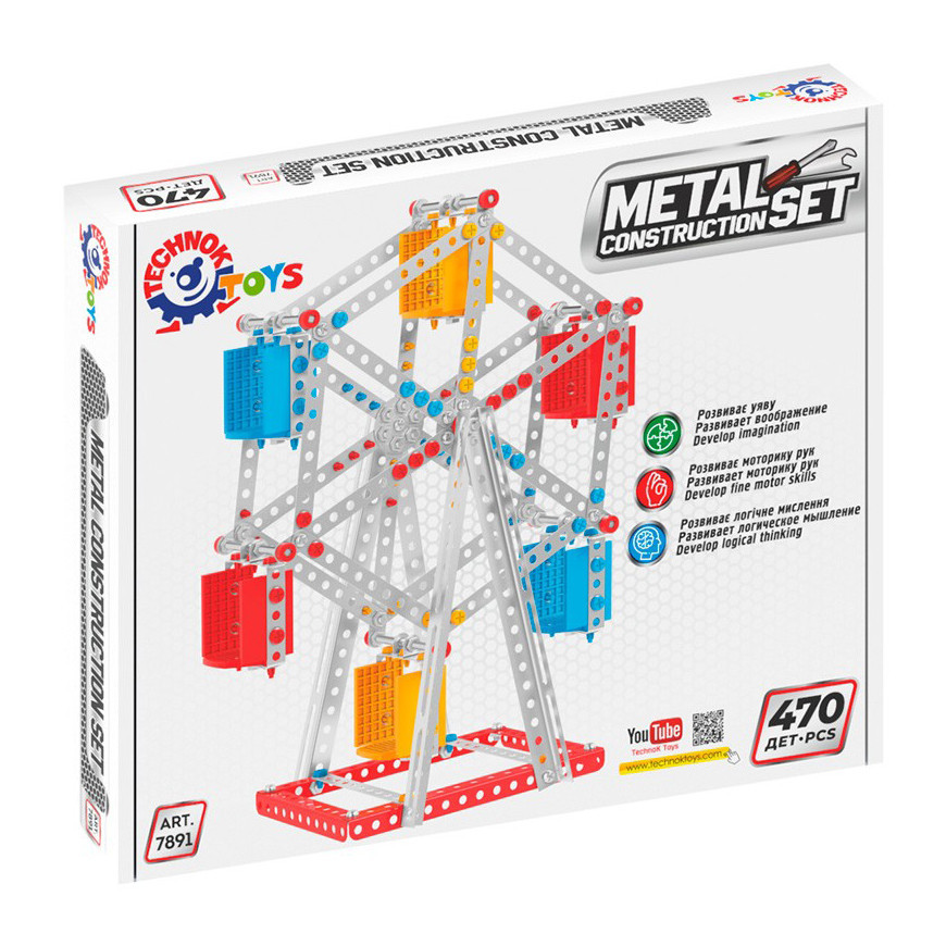 Металевий конструктор Колесо огляду ТехноК 7891TXK, 470 деталей Вінниця - фото 1