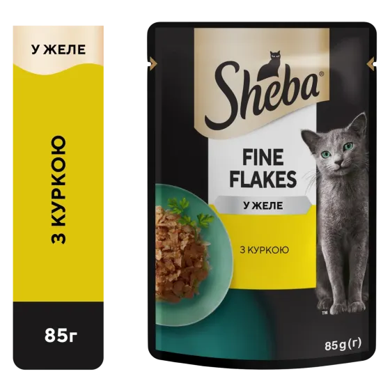 Влажный корм Sheba (Шеба) cij POU для взрослых кошек с курицей в желе 85 г (блок 28 шт) Винница