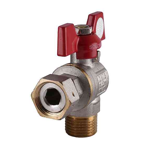 Кран кульовий кутовий з накидною гайкою SOLOMON 1/2″ ЗВ PN40 160402 (000012106) Київ