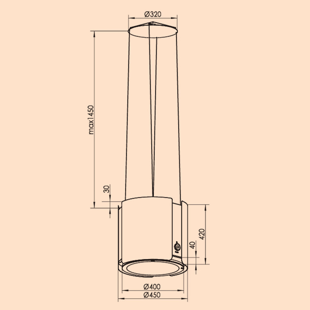 Вытяжка Skyfall Smart Island Ø45см рециркуляционная 402м³/ч LED серебристый (Германия, читать описание) Ровно - изображение 7