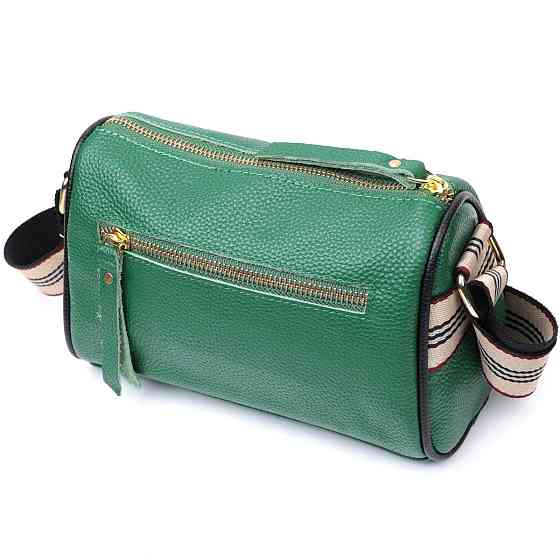 Жіноча сумка з оригінальною прикрасою з натуральної шкіри Зелена (Vintage) Київ