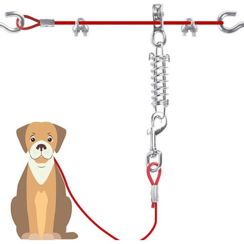 Трос прив_язувальний Trixie для собак з амортизатором і карабінами 15 м червоний Київ - фото 3