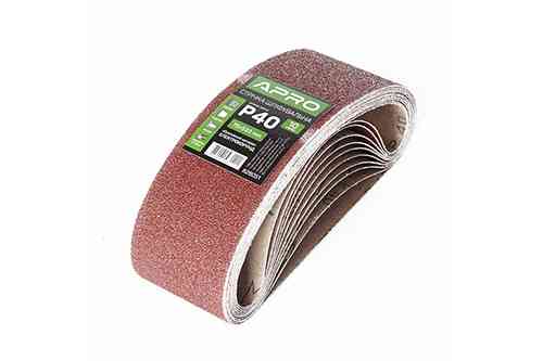 Стрічка шліфувальна нескінченна APRO P40 75×533 мм (10 шт.) Рівне