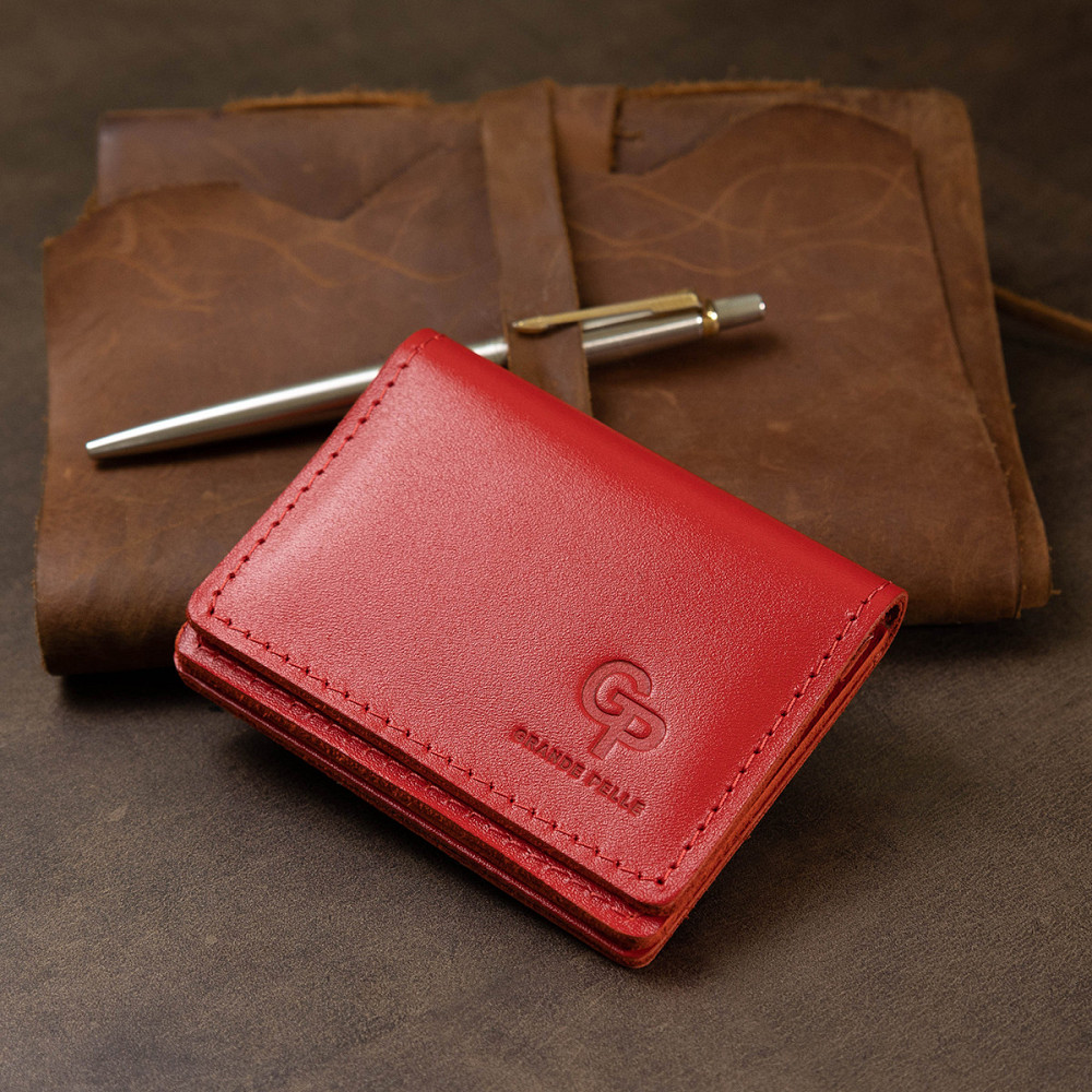 Кожаная женская обложка для автодокументов GRANDE PELLE 11402 Красный Киев - изображение 1