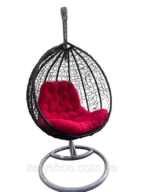 Чорний ротанговий кокон з подушкою Київ - фото 1