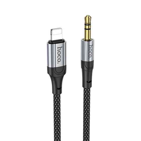 Аудiокабель HOCO UPA26 iP to 3.5mm male, nylon braid, 1m, Black Одеса