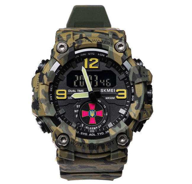 Часы мужские водостойкие тактические Skmei Brave ЗСУ Камуфляж Киев - изображение 11