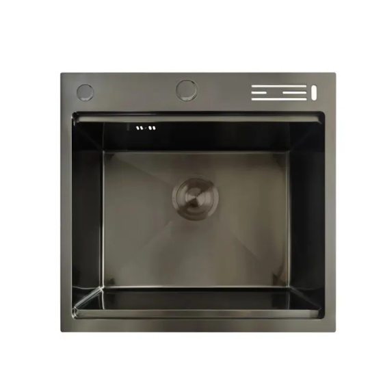 Мийка Mixxus MH5050-SK Nano-Black з нержавіючою чашею та сходинкою для сушарки, з підставкою під ножі (графіт) MX1940 Харків