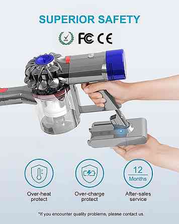 Акумулятор V7 SV11 Чорний 21.6V 4500mAh Li-ion змінний для ручного пилососа V7 SV11 Motorhead Pro Trigger Animal Car+Boat Extra Київ