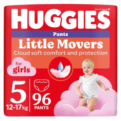 Підгузки Huggies Little Movers/Pants 5 (12-17 кг) для дівчаток 96 шт (5029054568170) Вінниця - фото 1