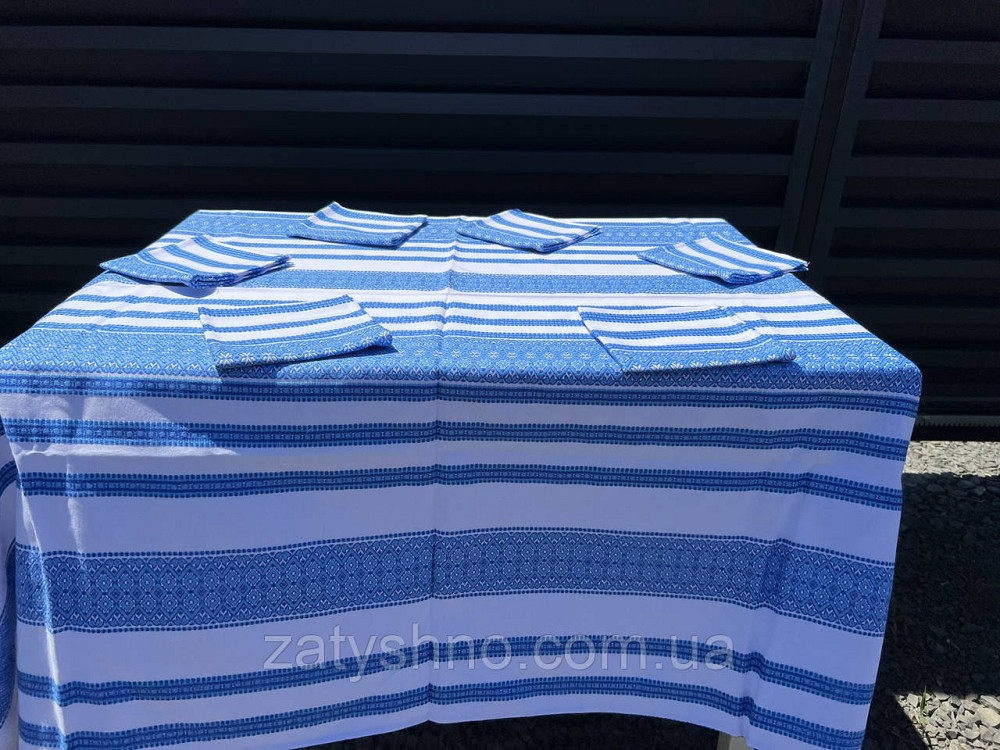 Синій скатертини на подарунок з серветками Київ - фото 3