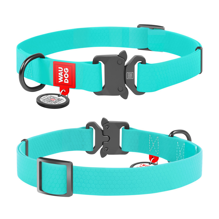 Ошейник для собак водостойкий WAUDOG Waterproof c QR паспортом, світонакоплювальний, металічна пряжка-фастекс, Ш 20 мм, Дов 28-40 Київ - фото 7