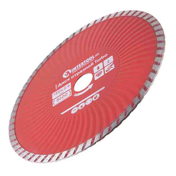 Диск отрезной алмазный Turbo, 180 мм, 22-24%, 8600 об/мин INTERTOOL CT-2009 Киев