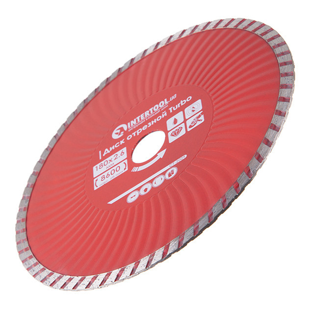 Диск отрезной алмазный Turbo, 180 мм, 22-24%, 8600 об/мин INTERTOOL CT-2009 Киев - изображение 3
