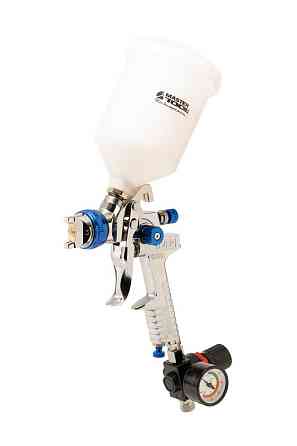 Фарбопульт MASTERTOOL HVLP ВБ 600 мл пластик Ø1.4 мм 150-220 л/хв 3-4 бар з манометром тип А 80-8910 Рівне