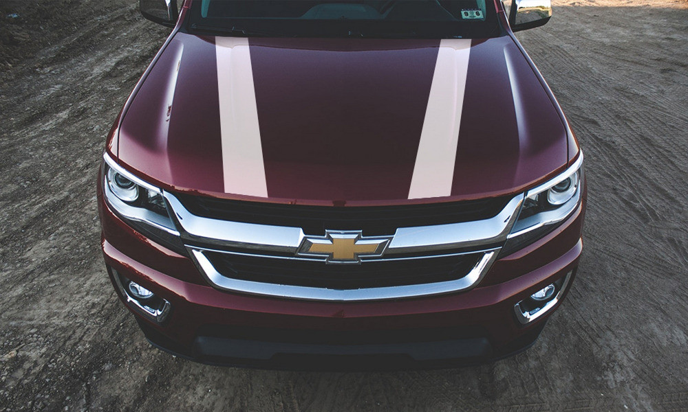 Наклейка на авто на капот две полосы Белая Киев - изображение 1