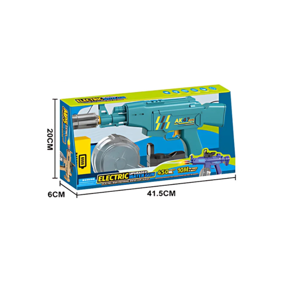 Водний електричний пістолет для дітей, водний автомат АК47 на акумуляторі з підсвічуванням, іграшковий, синій Кам'янець-Подільський
