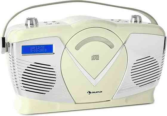 Проигрыватель в стиле ретро Auna RCD-70 DAB радио FM DAB+ CD плеер USB Bluetooth крем Германия Днепр