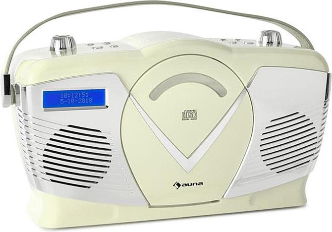 Проигрыватель в стиле ретро Auna RCD-70 DAB радио FM DAB+ CD плеер USB Bluetooth крем Германия Днепр - изображение 1