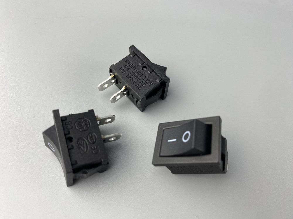 Перемикач клавішний чорний,15 мм 21 мм, 2 ніжки Мукачево - фото 5