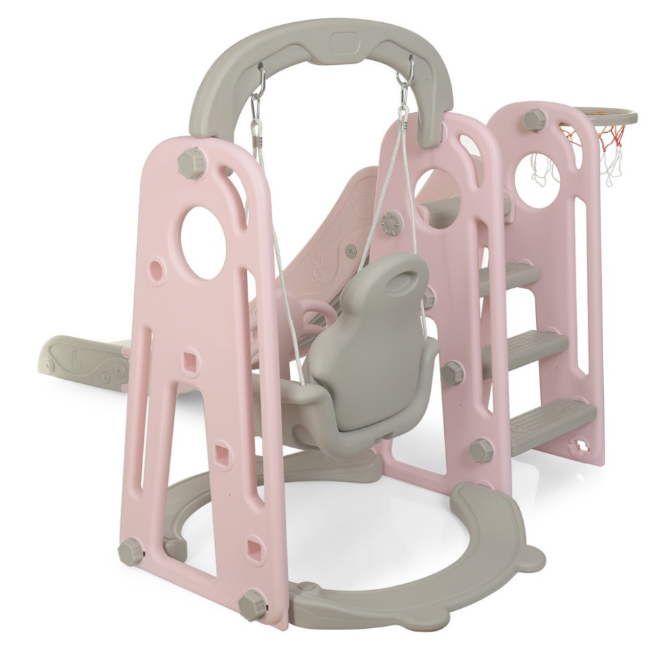Дитяча гірка-гойдалка YG2020-1-8 пластик, з баскетбольним кільцем Вінниця - фото 3