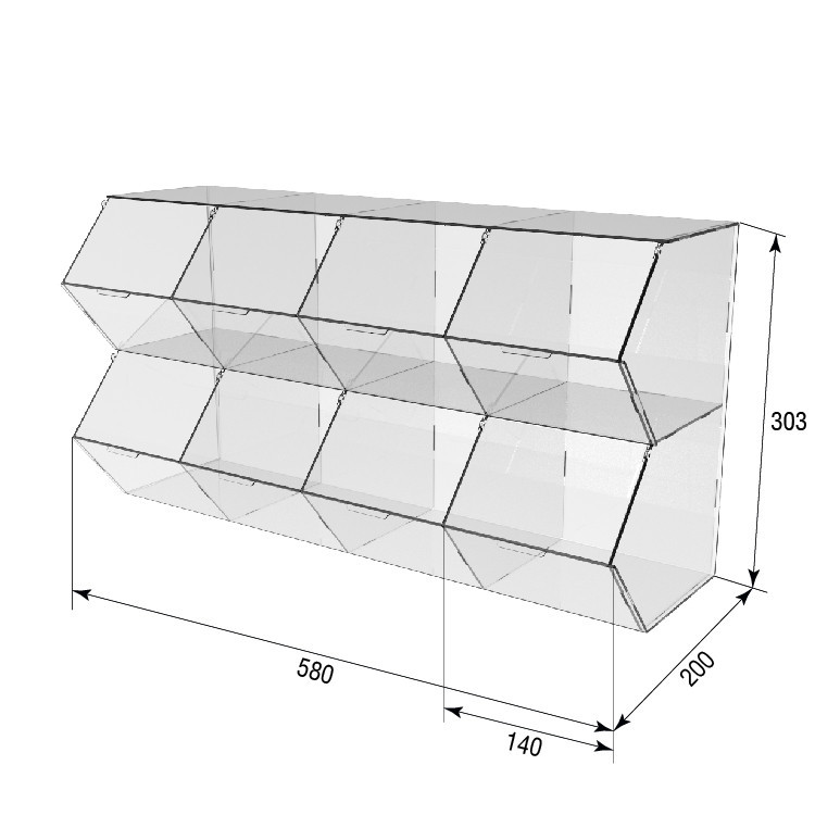 Диспенсер EKOSTAR для мармеладів, снеків, горіхів 8 комірок Київ - фото 4
