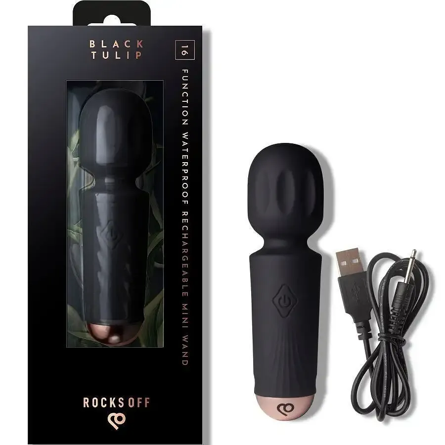 Вибромассажер Rocks Off Mini Wand Black Tulip, 16 режимов Львов - изображение 5