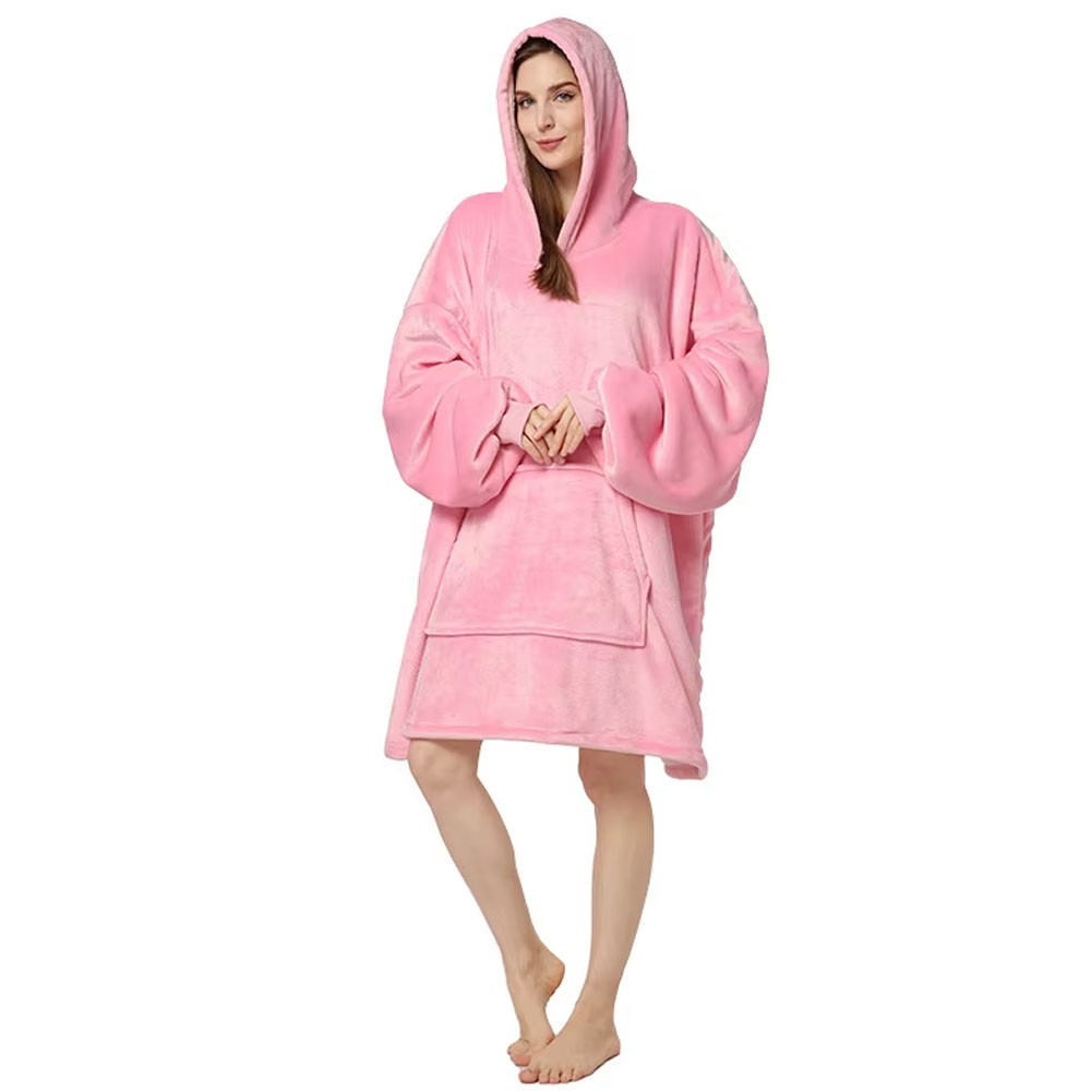 Плед толстовка с капюшоном (100х80см) HUGGLE HOODIE, Розовый / Плед-худи / Оверсайз толстовка плед с капюшоном Киев - изображение 9