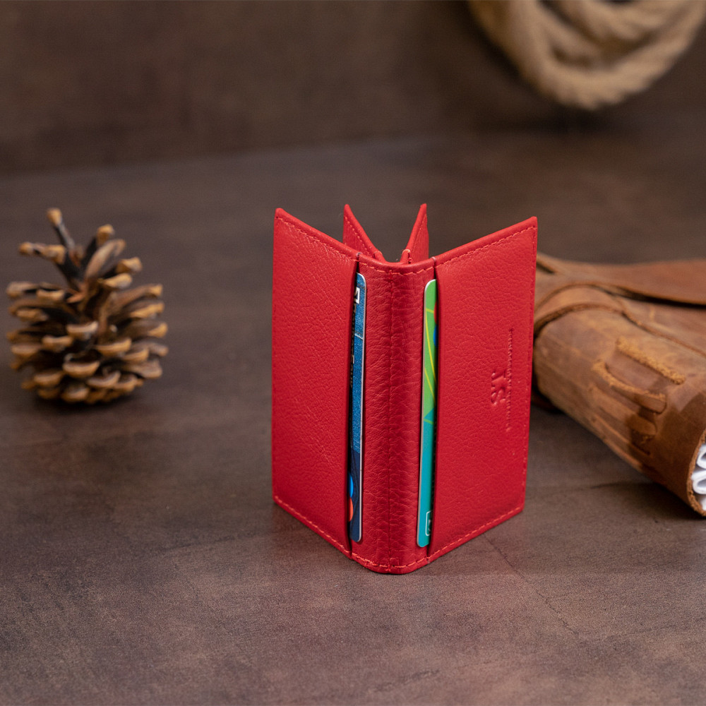 Визитница-книжка ST Leather 19214 Красная Киев - изображение 5