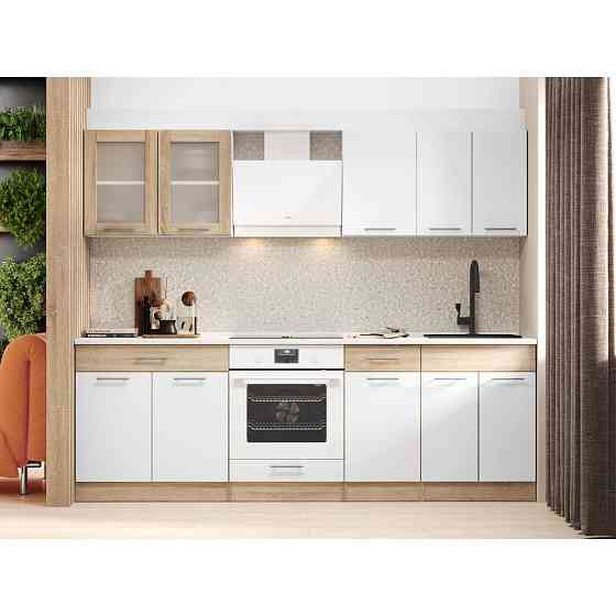 Кухня модульная Эверест Эко набор №3 дуб сонома/нимфея альба (белый) 2.4 м столешница Скай (DTM-071058) Львов