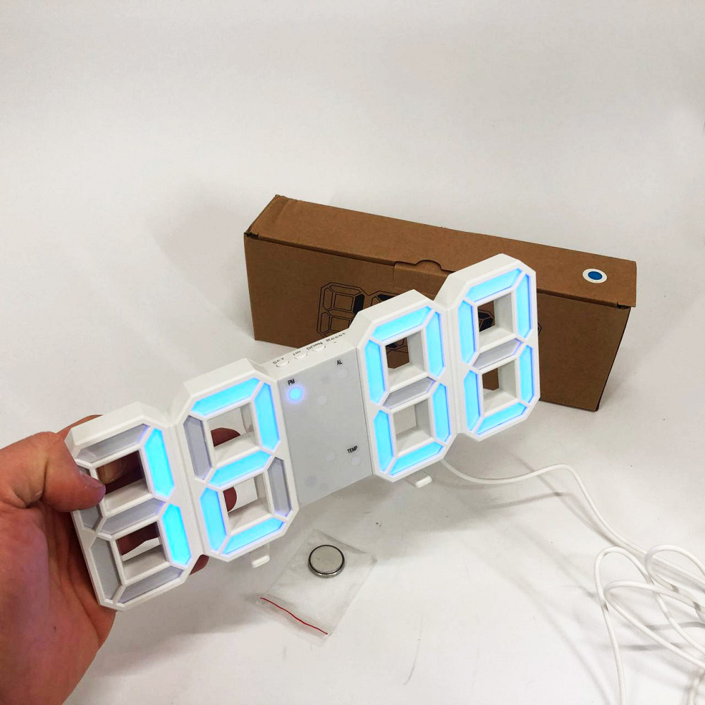 Розумний настільний годинник LY-1089, Настільний годинник з дзеркальним дисплеєм, PF-823 Годинник настільний Київ - фото 9