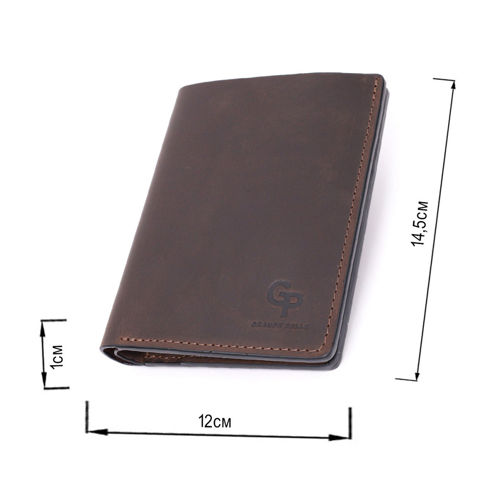 Якісне шкіряне портмоне з утримувачем для Apple AirTag Коричневий (GRANDE PELLE) Київ - фото 7