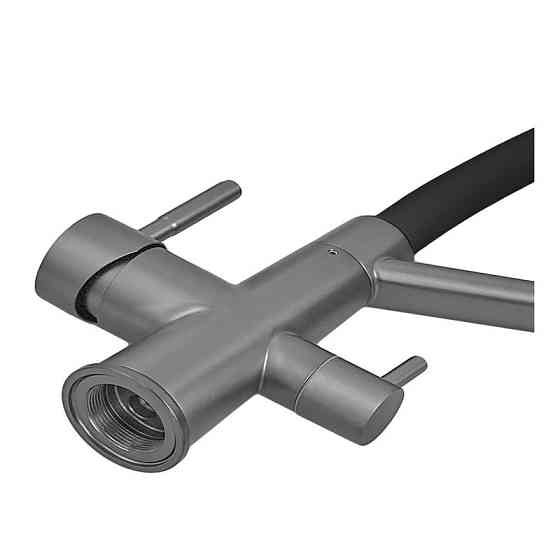 Змішувач для кухні з силіконовим виливом Zerix FUL-021 Graphite Refl.Black з нержавіючої сталі  SUS304 з виходом для питної води Харьков