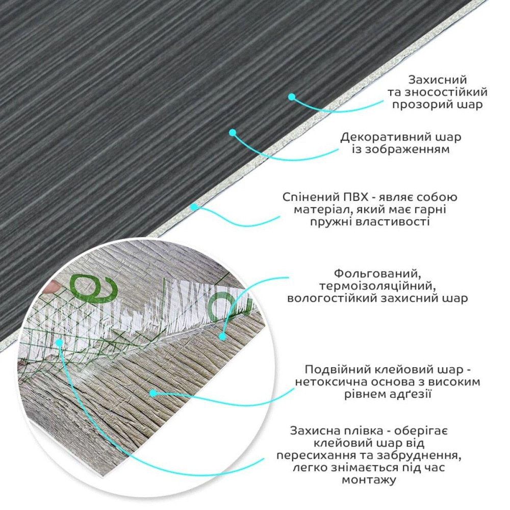 Самоклеюча вінілова плитка в рулоні Київ - фото 2