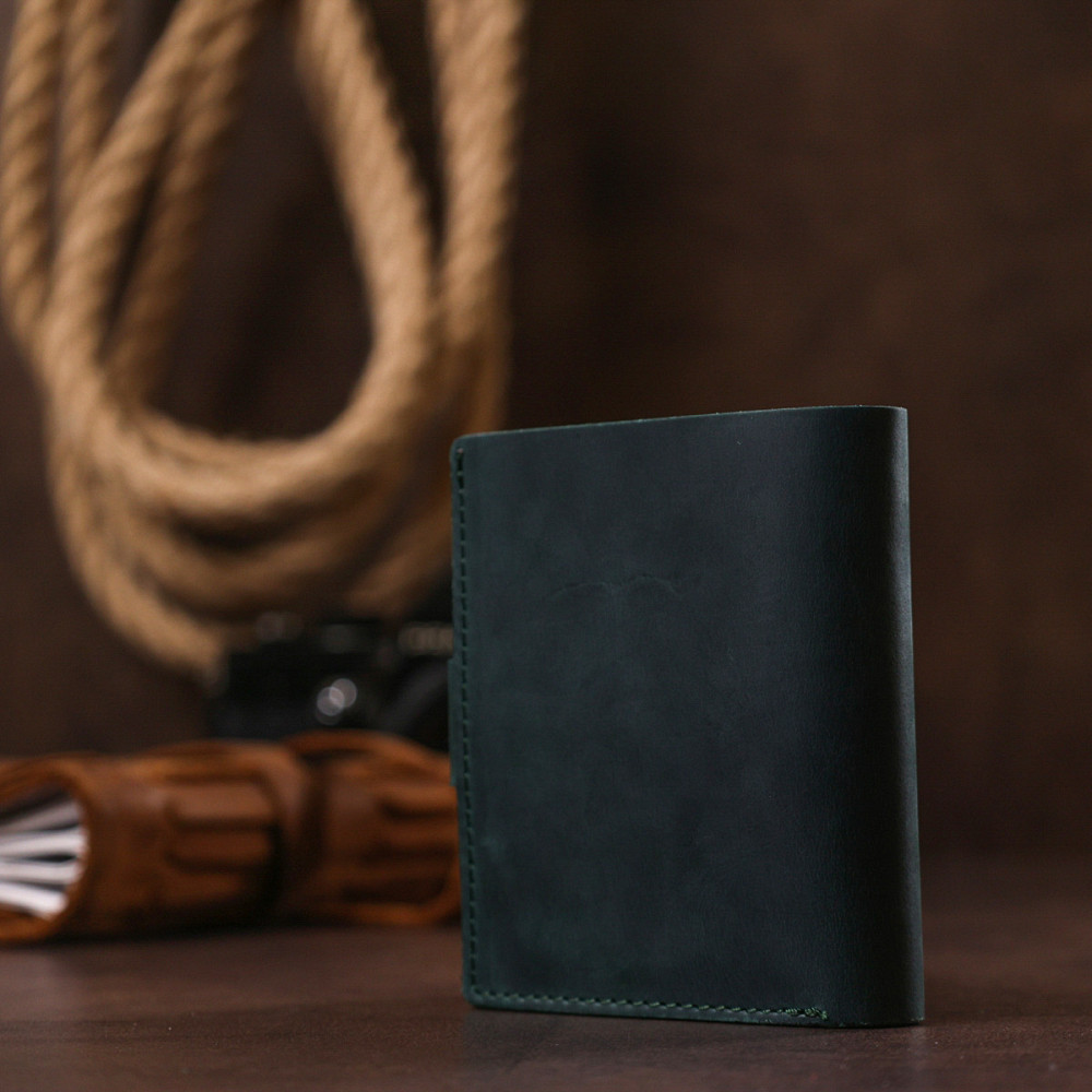 Матовое небольшое портмоне унисекс Shvigel 16477 Зеленый Киев - изображение 1