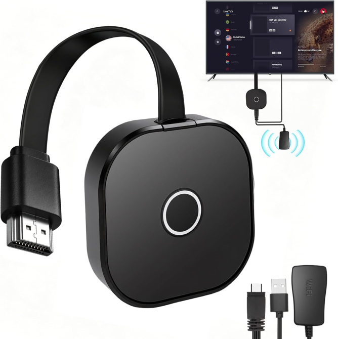 Бездротовий HDMI-адаптер 4K Ultra HD, Wi-Fi 2.4/5 ГГц, трансляція екрана iPhone/Android/Windows/macOS, до 20 м Київ - фото 8