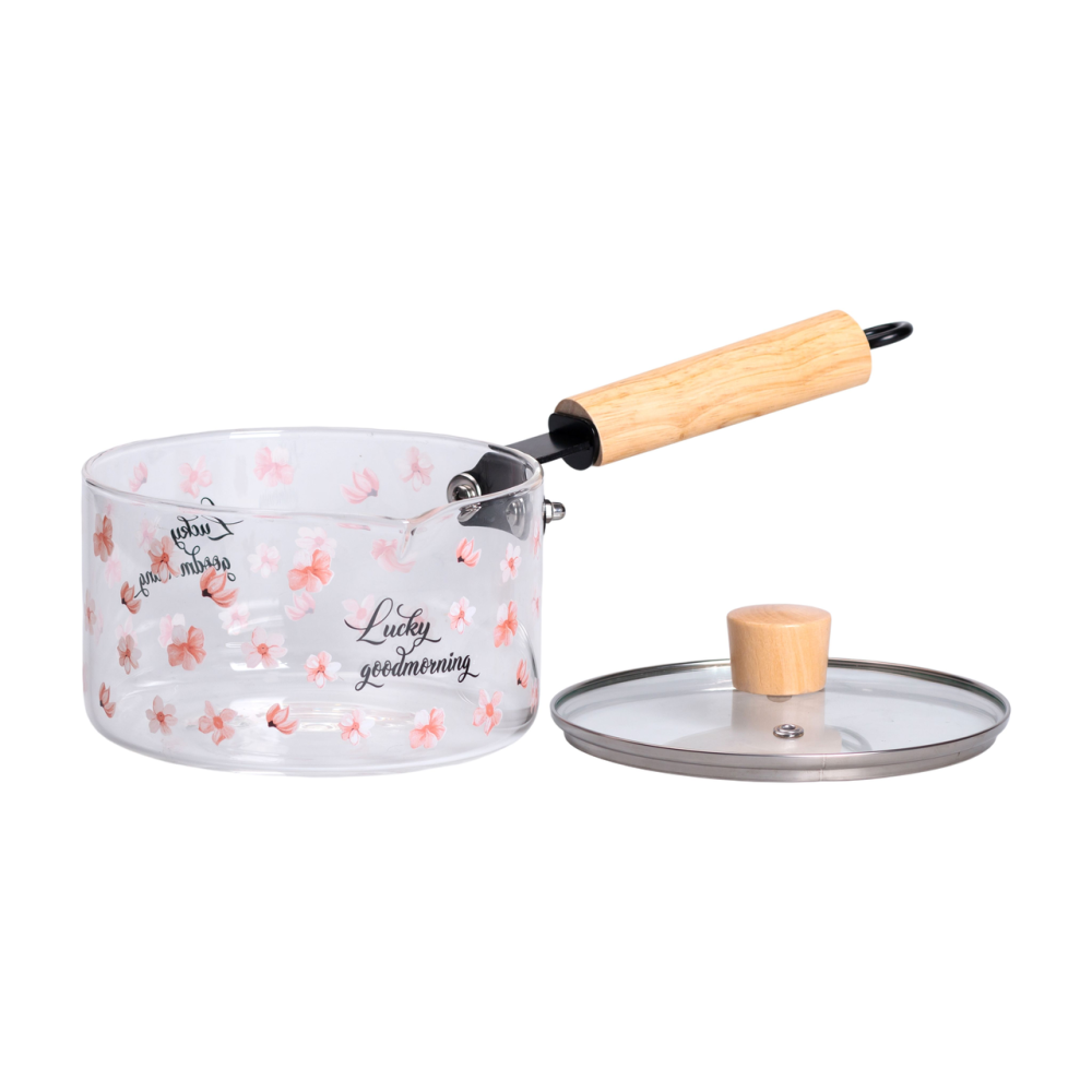 Yiwu Скляний ківш із кришкою для кухні 1.8 л ручкою і носиком HP-34-19 Київ - фото 2