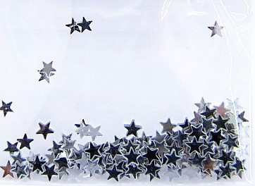 Прикрашання для дизайну нігтів "Брокард" зірки, колір срібла Київ - фото 1