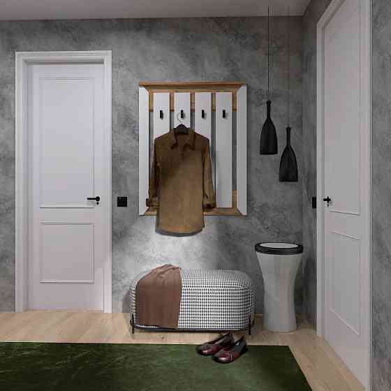 Вешалка настенная Эверест Нордик-900 90х6х110 см Белый + Дуб крафт золотой (DTM-5517) Львов