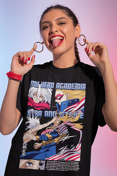 Футболка мужская аниме Моя геройская академия оверсайз (S/M/L) Черний AnimeJ0493 Днепр - изображение 8