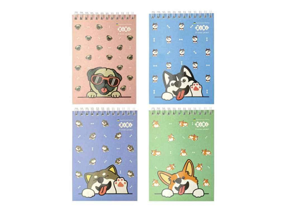 Блокнот на пруж. PUPPIES, А6, 40арк. карт.обкл., KIDS Line ZB.12140 ТМ ZiBi Solmir Киев - изображение 1