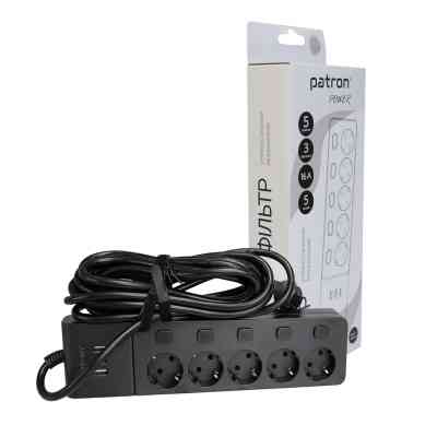 Сетевой фильтр питания Patron SP1655-USB (EXT-PN-SP-1655-USB) Винница